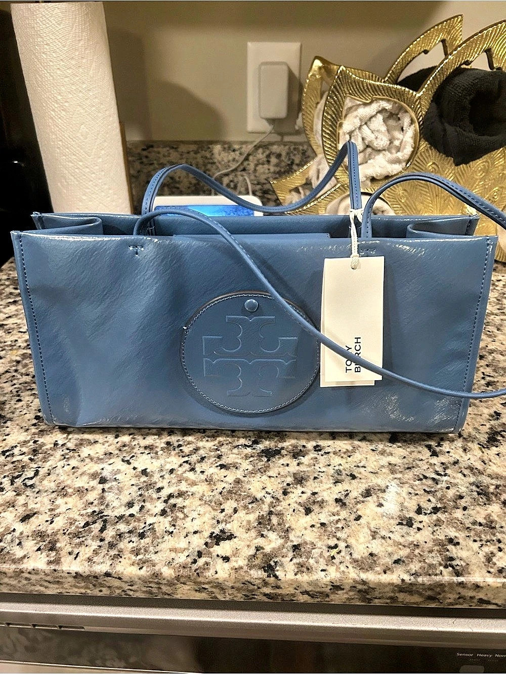 Tory Burch Ella Patent Tote Patent Tote in Blue NWT